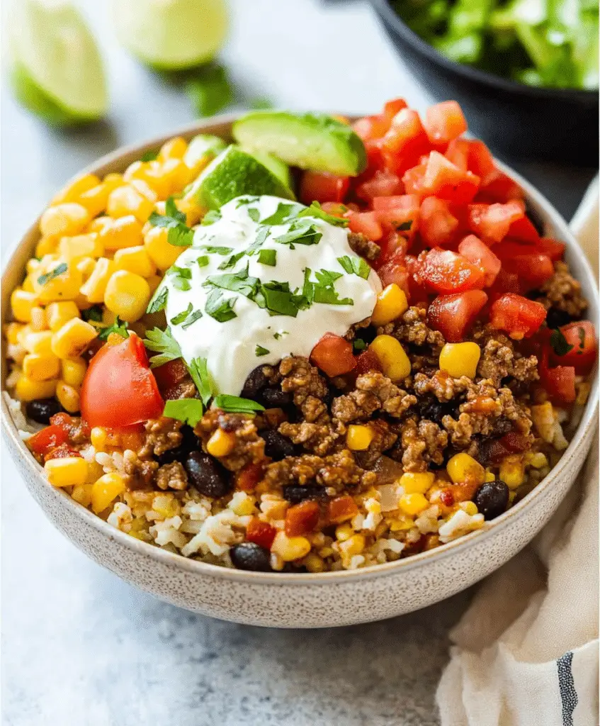 Easy Beef Burrito Bowl Recipe